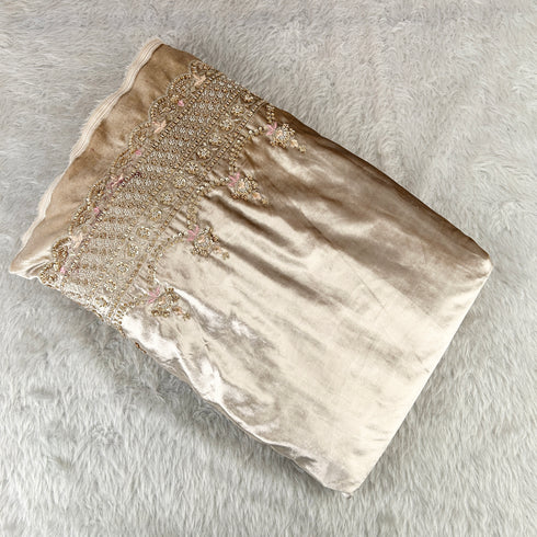 Cut Dana Thread Sequins Work Velvet Fabric - F5196